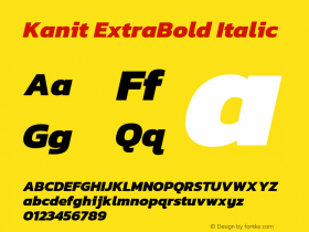 Kanit ExtraBold Italic Version 2.000; ttfautohint (v1.8.3)图片样张