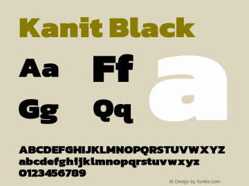 Kanit Black Version 2.000; ttfautohint (v1.8.3) Font Sample