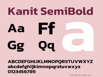Kanit SemiBold Version 2.000; ttfautohint (v1.8.3)图片样张