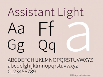 Assistant Light Version 3.000 Font Sample