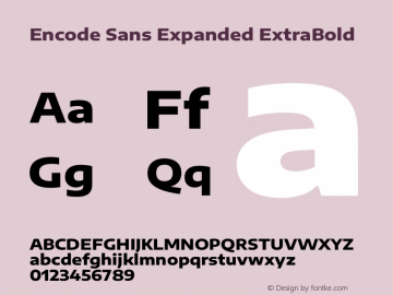 Encode Sans Expanded ExtraBold Version 3.002图片样张