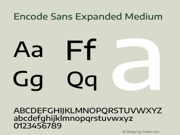 Encode Sans Expanded Medium Version 3.002 Font Sample