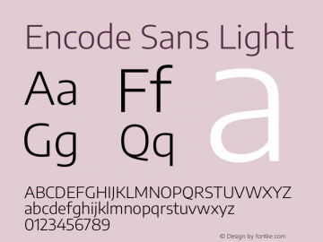 Encode Sans Light Version 3.002 Font Sample
