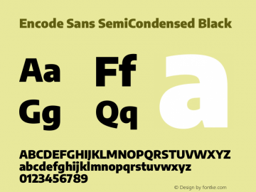 Encode Sans SemiCondensed Black Version 3.002 Font Sample