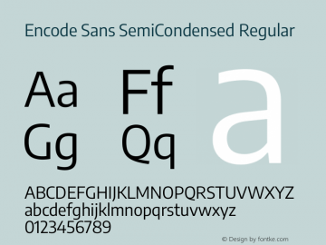 Encode Sans SemiCondensed Regular Version 3.002图片样张