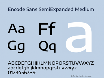 Encode Sans SemiExpanded Medium Version 3.002 Font Sample