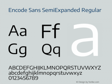 Encode Sans SemiExpanded Regular Version 3.002 Font Sample
