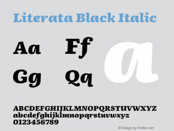 Literata Black Italic Version 3.002 Font Sample