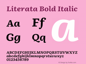 Literata Bold Italic Version 3.002 Font Sample