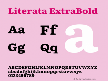 Literata ExtraBold Version 3.002 Font Sample