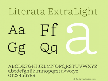 Literata ExtraLight Version 3.002 Font Sample