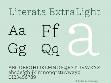 Literata ExtraLight Version 3.002 Font Sample