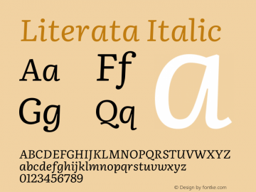 Literata Italic Version 3.002 Font Sample