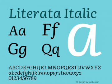 Literata Italic Version 3.002 Font Sample