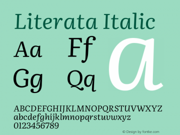 Literata Italic Version 3.002 Font Sample