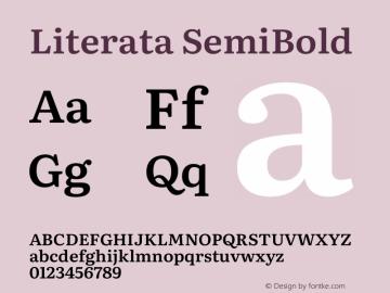 Literata SemiBold Version 3.002 Font Sample