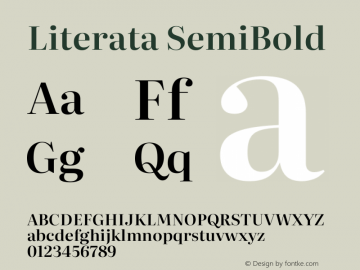 Literata SemiBold Version 3.002 Font Sample