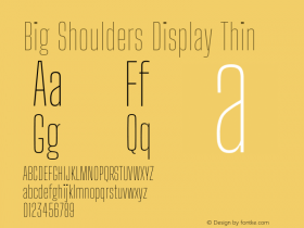 Big Shoulders Display Thin Version 1.100 Font Sample