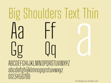 Big Shoulders Text Thin Version 1.100图片样张