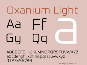 Oxanium Light Version 2.000 Font Sample