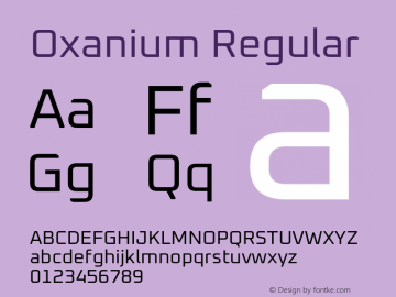Oxanium Regular Version 2.000 Font Sample