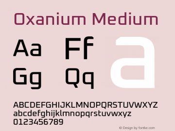 Oxanium Medium Version 2.000 Font Sample
