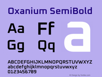 Oxanium SemiBold Version 2.000图片样张