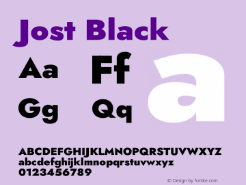 Jost Black Version 3.7 Font Sample