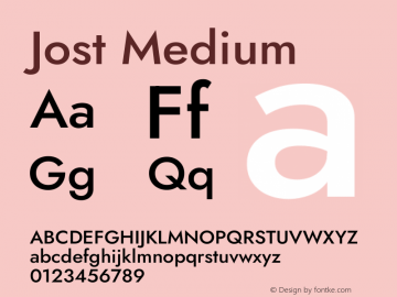 Jost Medium Version 3.7 Font Sample