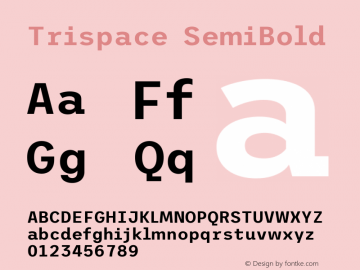 Trispace SemiBold Version 1.210 Font Sample