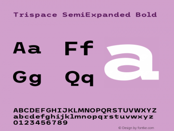 Trispace SemiExpanded Bold Version 1.210 Font Sample