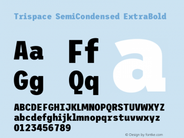 Trispace SemiCondensed ExtraBold Version 1.210图片样张