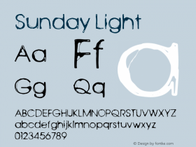 Sunday Light Version 1.000;PS 001.001;hotconv 1.0.56 Font Sample