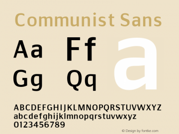 Communist Sans Macromedia Fontographer 4.1.5 25‐07‐2001图片样张