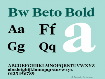 Bw Beto Bold Version 1.000;PS 001.000;hotconv 1.0.88;makeotf.lib2.5.64775图片样张