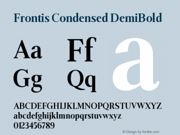 FrontisCondensed-DemiBold Version 1.000 | wf-rip DC20190630 Font Sample