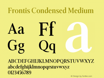 FrontisCondensed-Medium Version 1.000 | wf-rip DC20190630 Font Sample