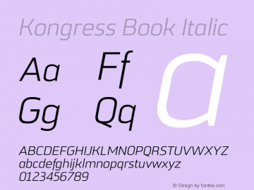 Kongress-BookItalic Version 1.000 | wf-rip DC20190710图片样张