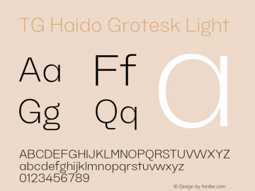 TGHaidoGrotesk-Light Version 1.000;hotconv 1.0.109;makeotfexe 2.5.65596图片样张