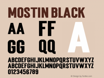 Mostin-Black Version 1.000 Font Sample