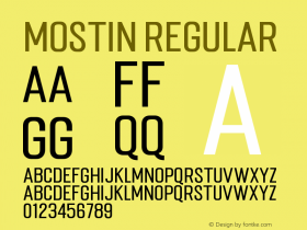 Mostin-Regular Version 1.000 Font Sample