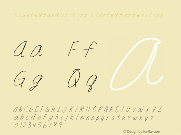 SlantedHandwriting SlantedHandwriting Version 001.000 Font Sample