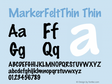 MarkerFeltThin Thin Version 001.001 Font Sample