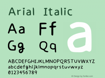 Arial Italic Version 5.00.2x Font Sample