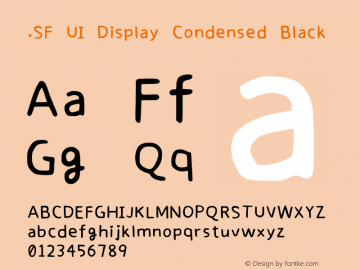 .SF UI Display Condensed Black 13.0d0e9 Font Sample