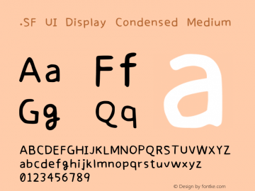 .SF UI Display Condensed Medium 13.0d0e9 Font Sample