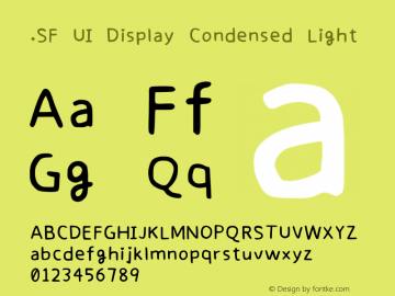 .SF UI Display Condensed Light 13.0d0e9 Font Sample