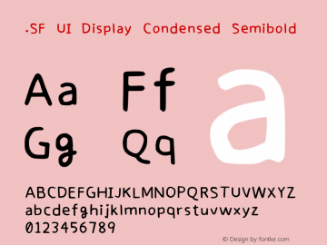.SF UI Display Condensed Semibold 13.0d0e9图片样张