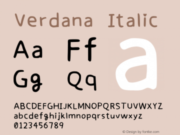 Verdana Italic Version 5.01x图片样张