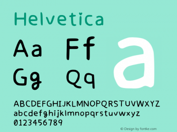 Helvetica 伪斜体  Font Sample